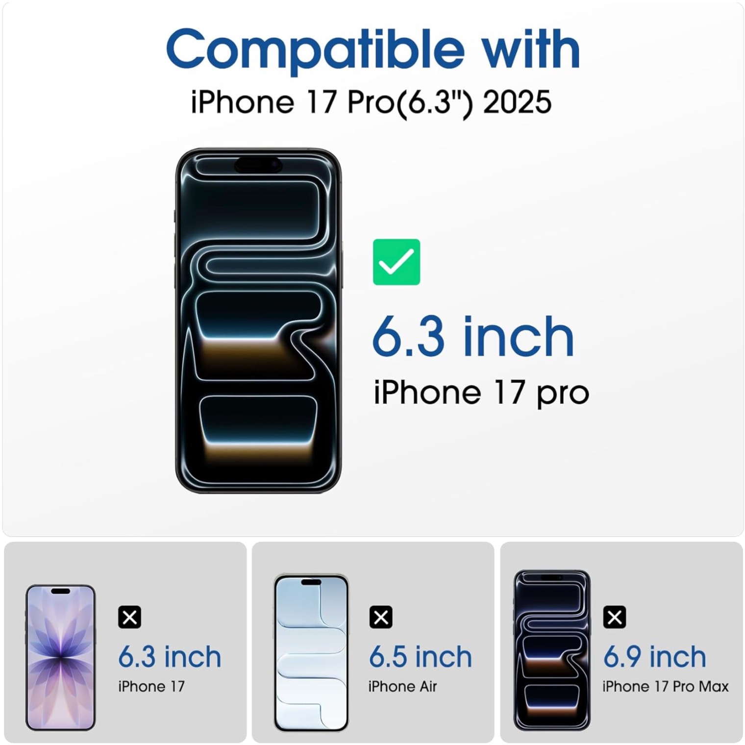 3-Pack Iphone 17 Pro skärmskydd härdat glas premium - 2