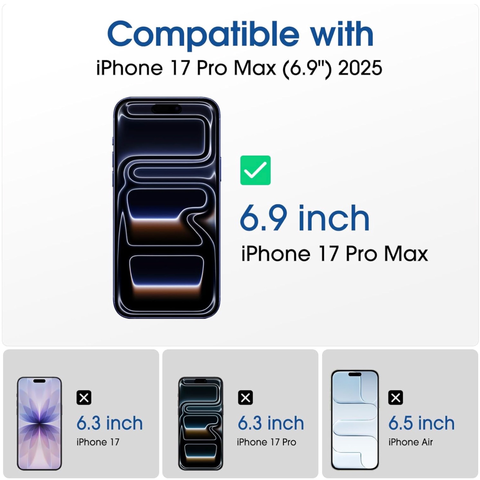 3-Pack Iphone 17 Pro Max skärmskydd härdat glas premium - 2