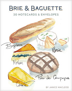 Brie & Baguette Notes - 20 Notecards & Envelopes (Notecards/Writing Paper)