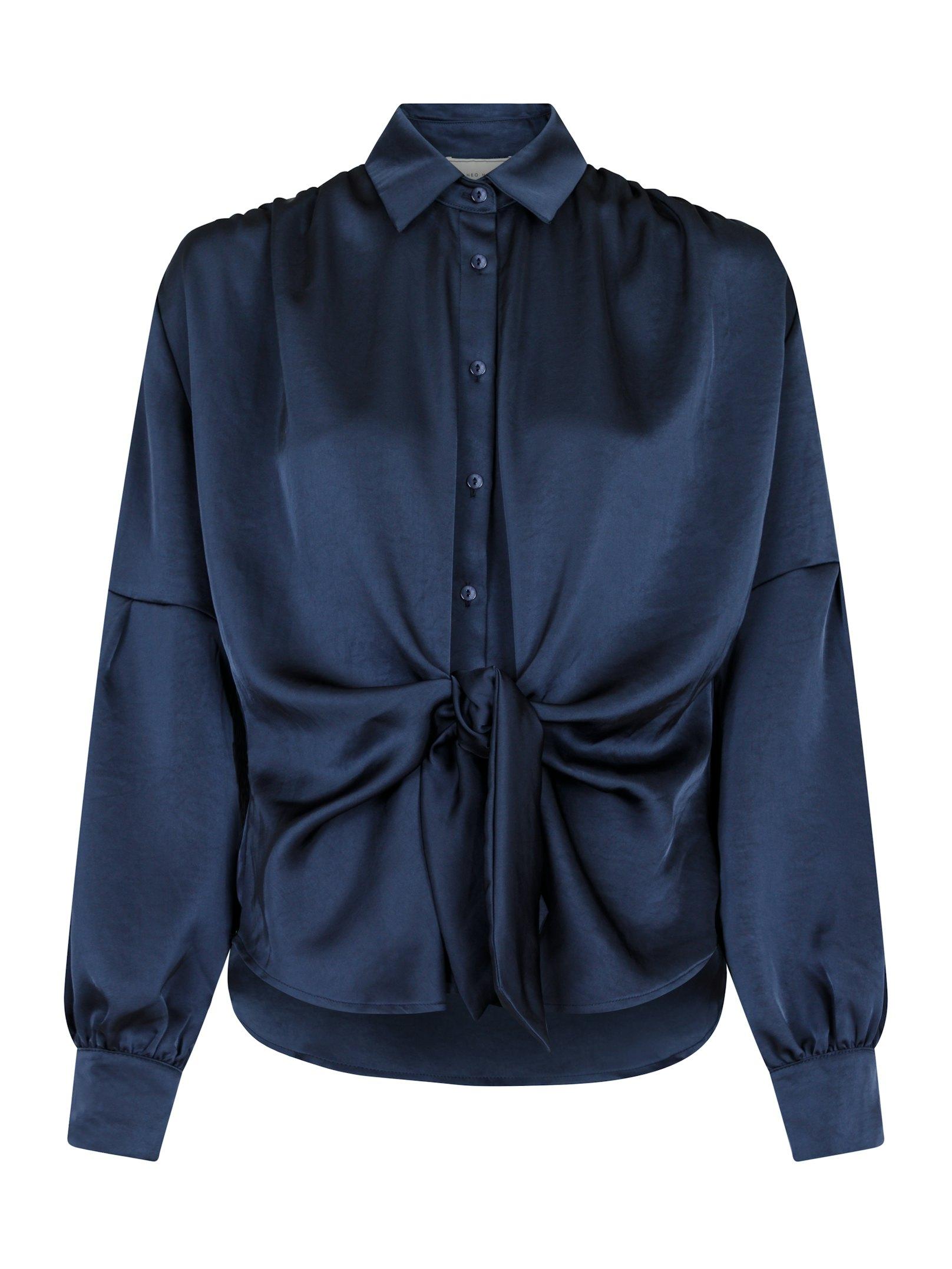 Naja Satin Shirt Midnight Blue