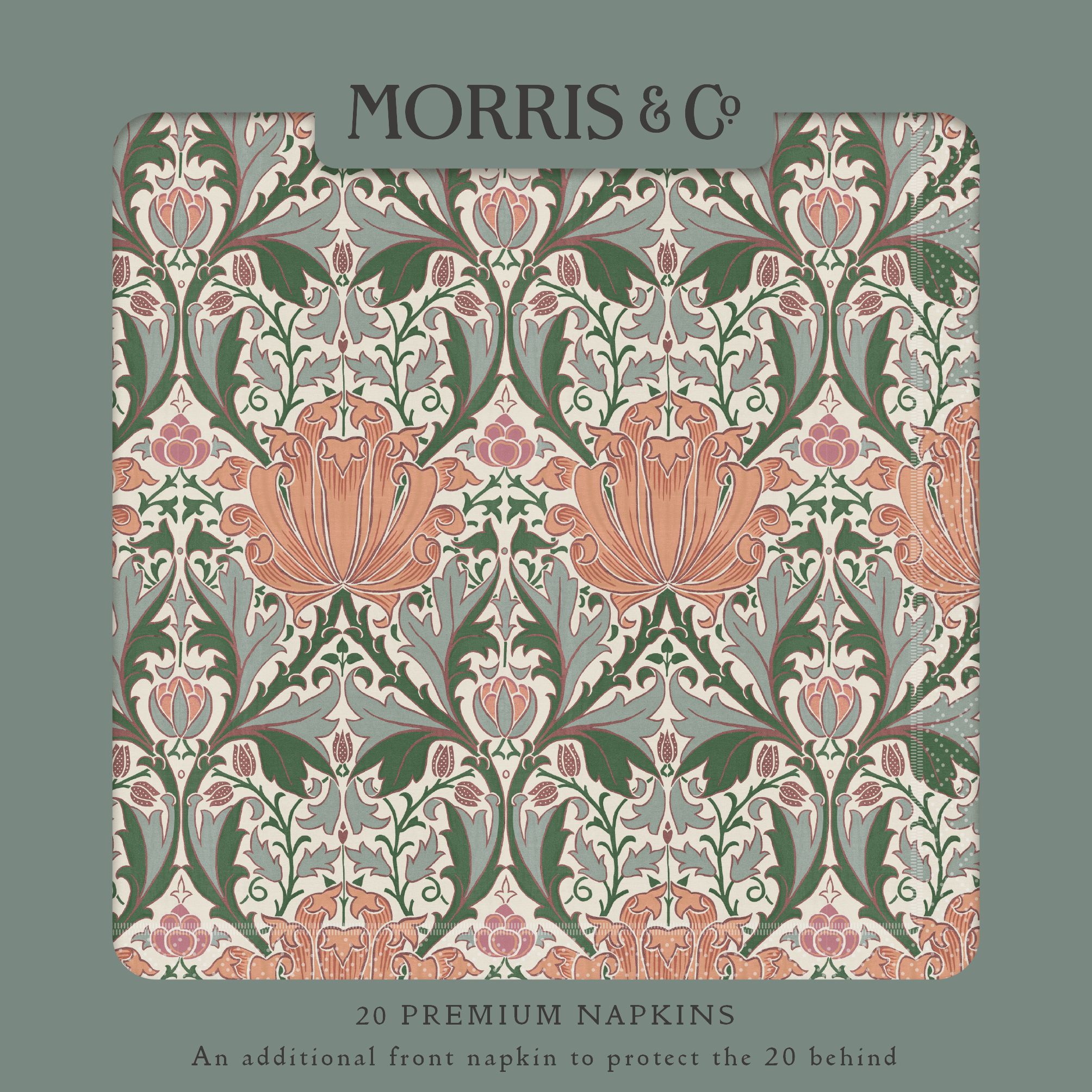 Helena Peach and Teal , William Morris, Napkins
