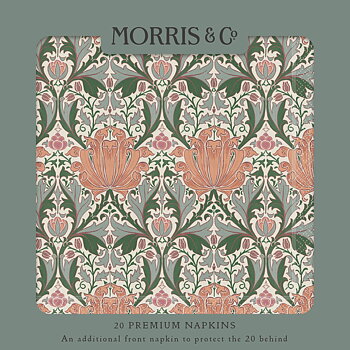 Helena Peach and Teal , William Morris, Napkins
