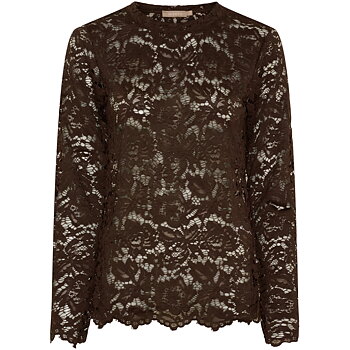 Lace Tee - brown