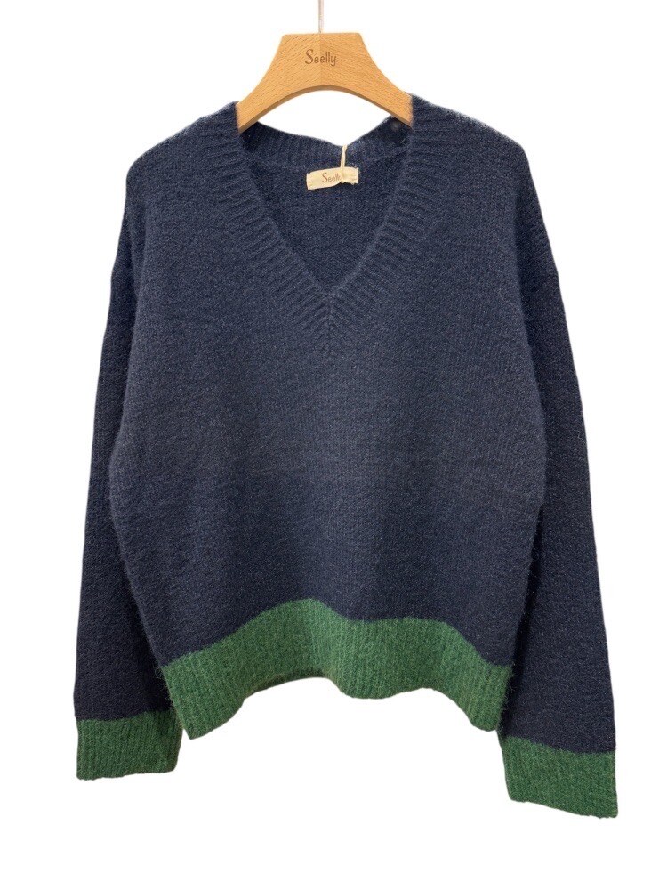 Sweater marin/green