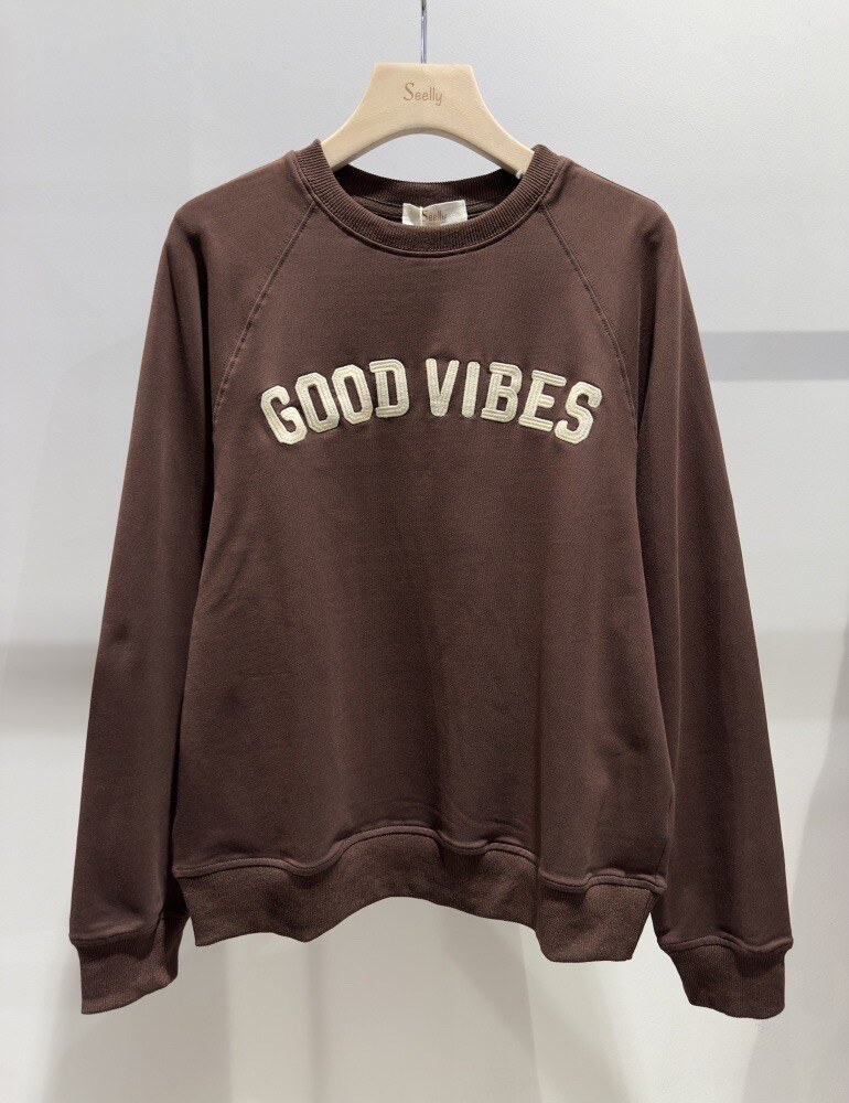 Sweater brown Good vibes