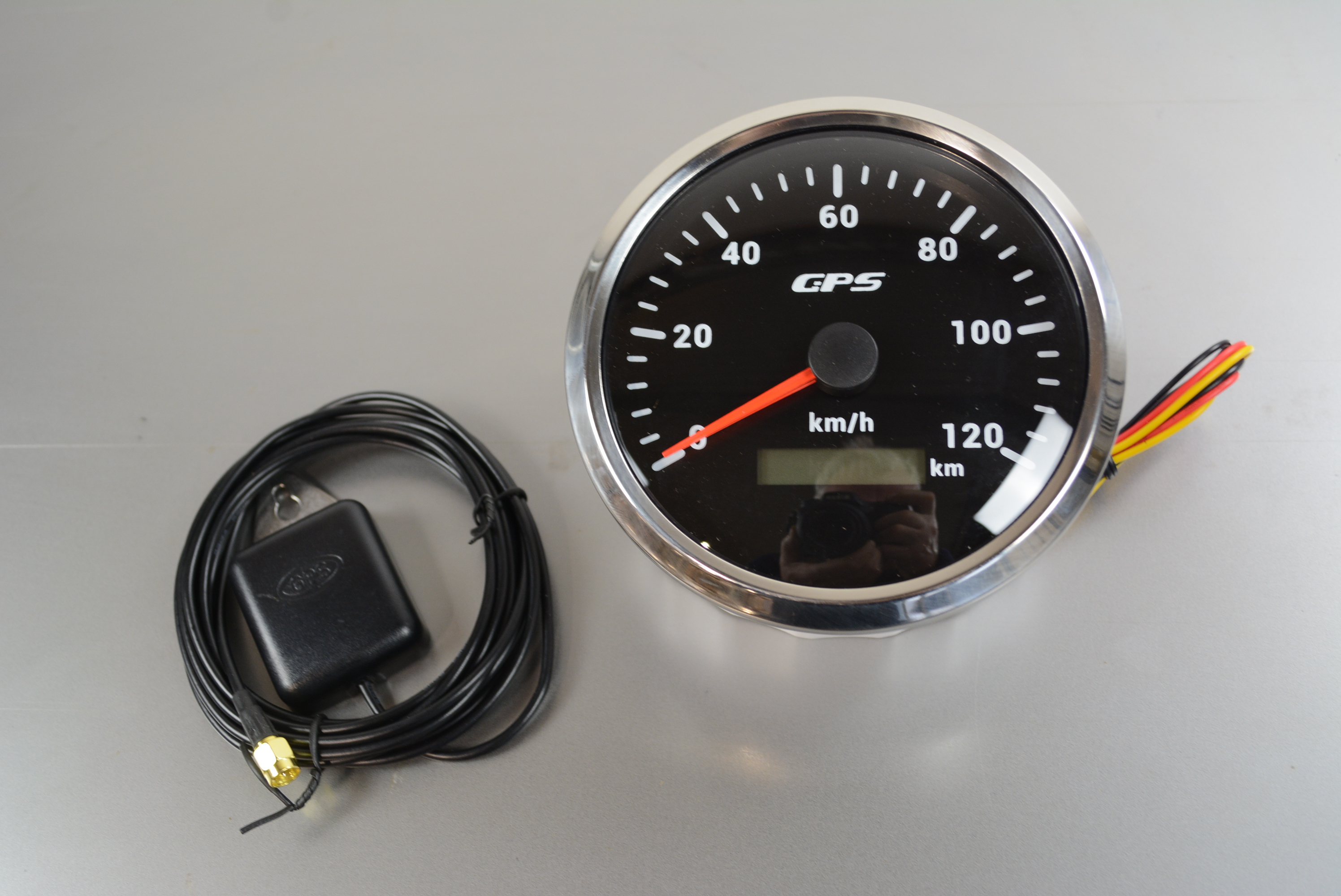 Speedometer km/h 110mm Black/GPS