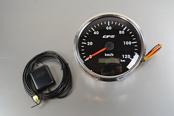 Hastighetsmätare km/h 110mm Svart/GPS 