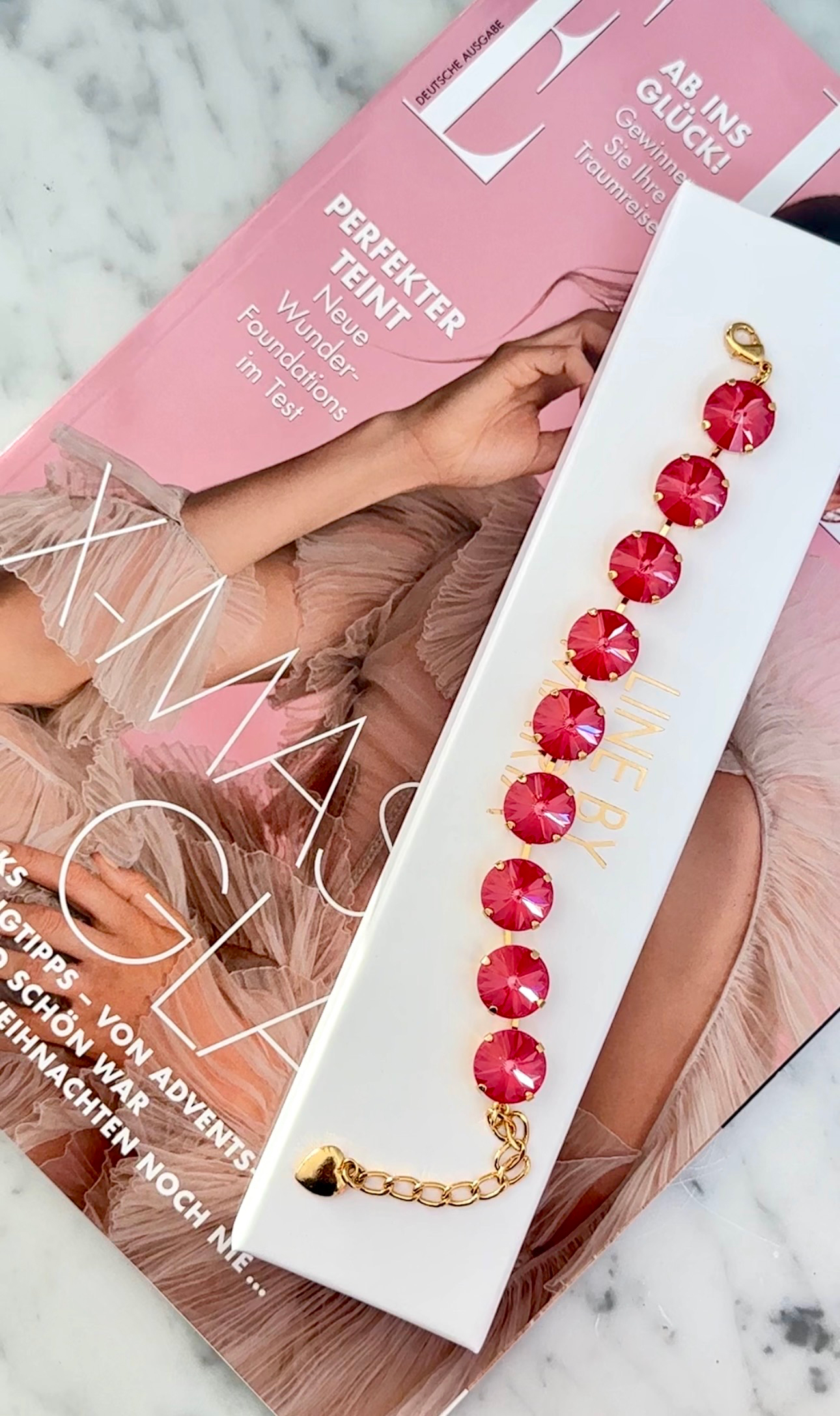 Armband Angelina Poppy Red Gold