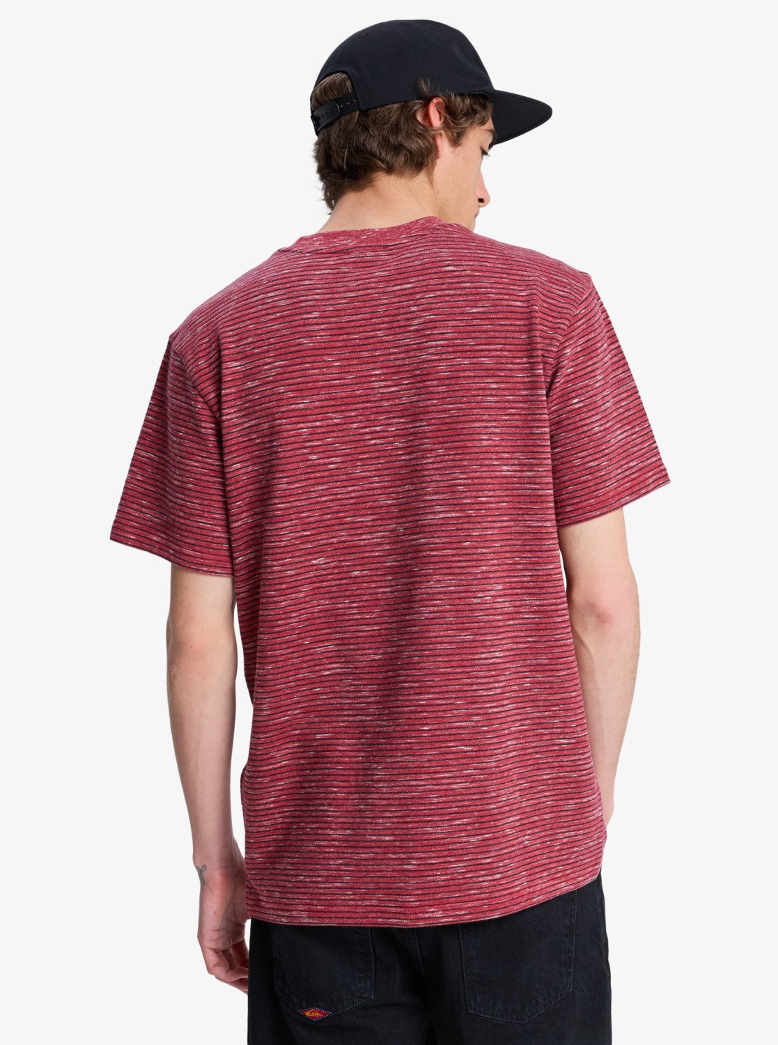 Quiksilver t-shirt Lopaz striped pocket burnt russet - 4
