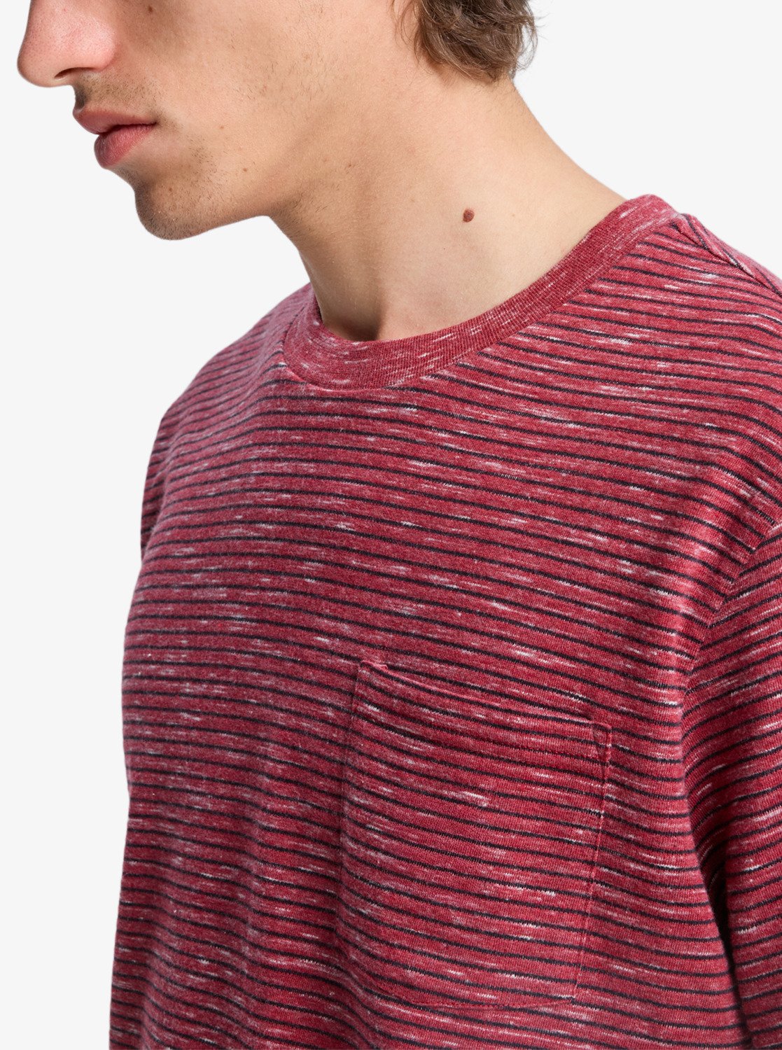Quiksilver t-shirt Lopaz striped pocket burnt russet - 5