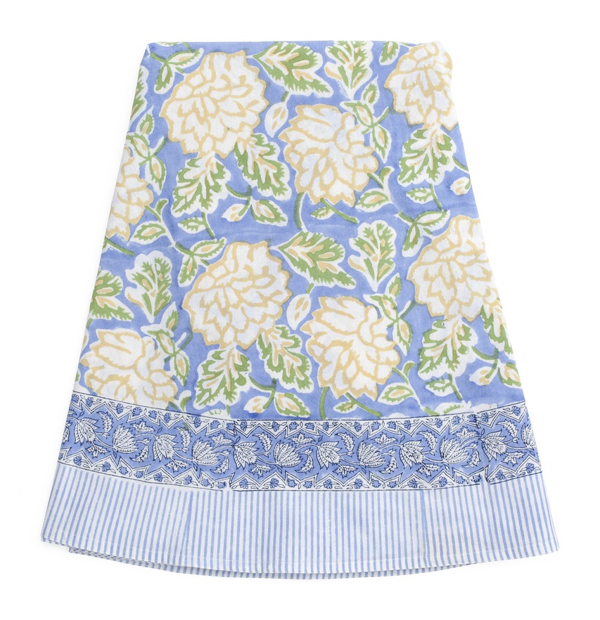 Chamois Bordsduk Dahlia Blue & Yellow  - 2