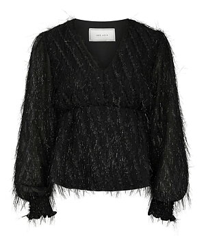 Neo Noir Fiana Frilly Blouse, Black