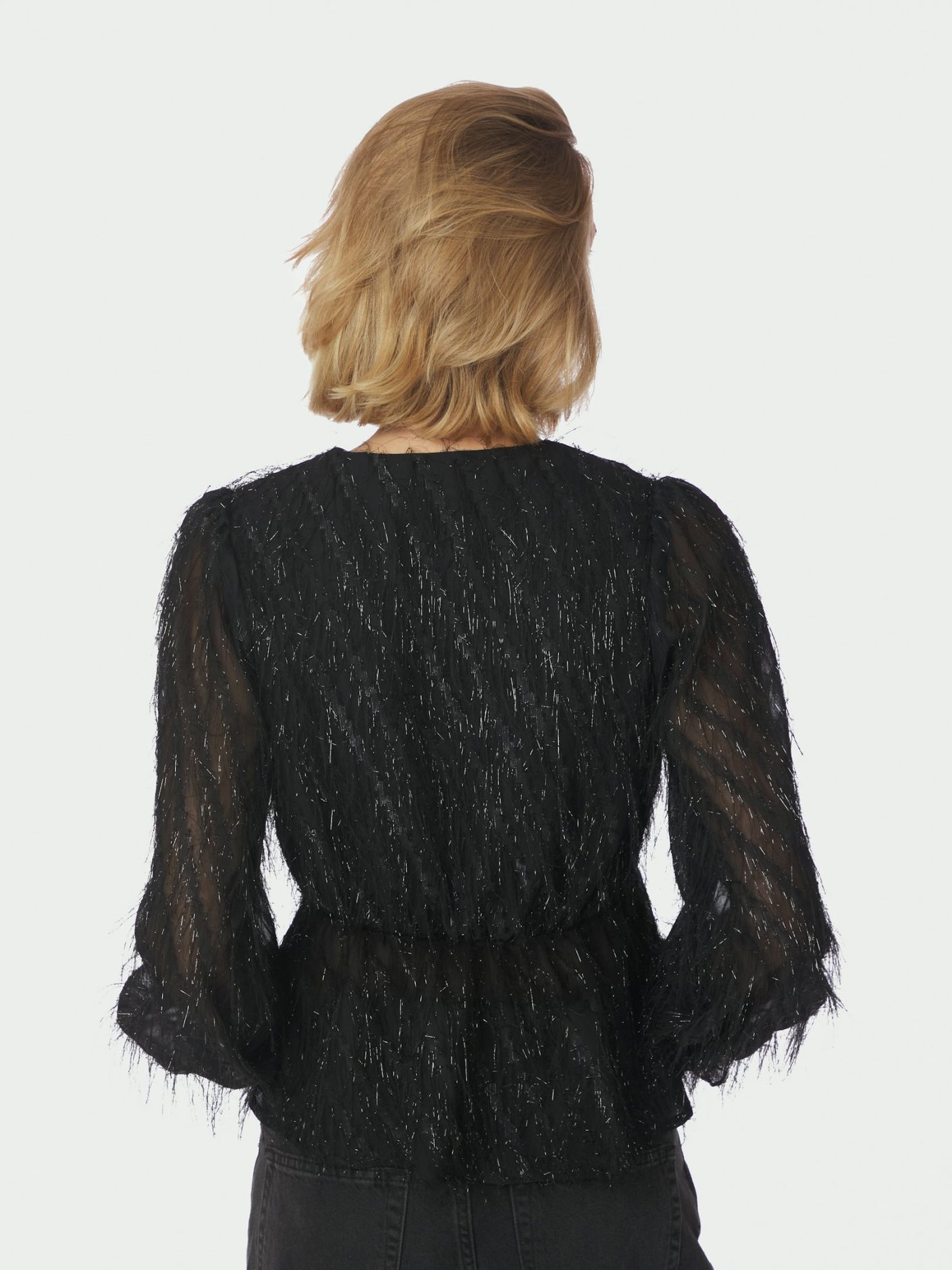 Neo Noir Fiana Frilly Blouse, Black - 5