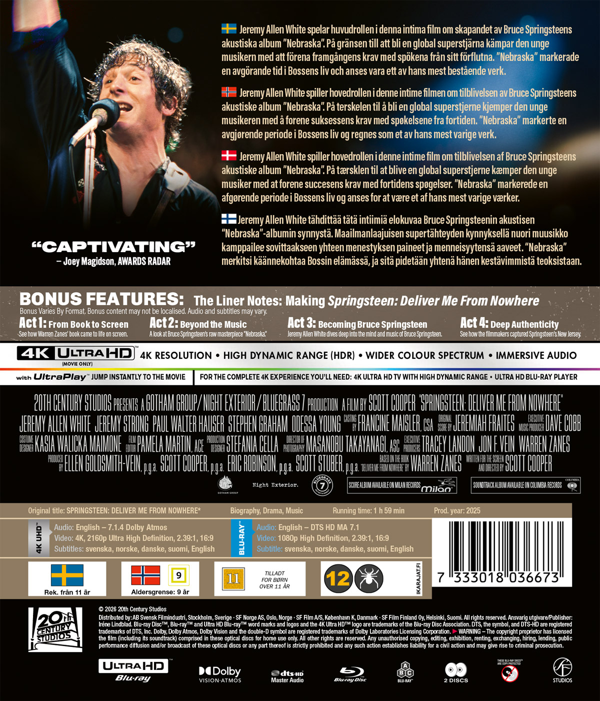 Springsteen: Deliver Me From Nowhere (4K Ultra HD + Blu-ray) - 2