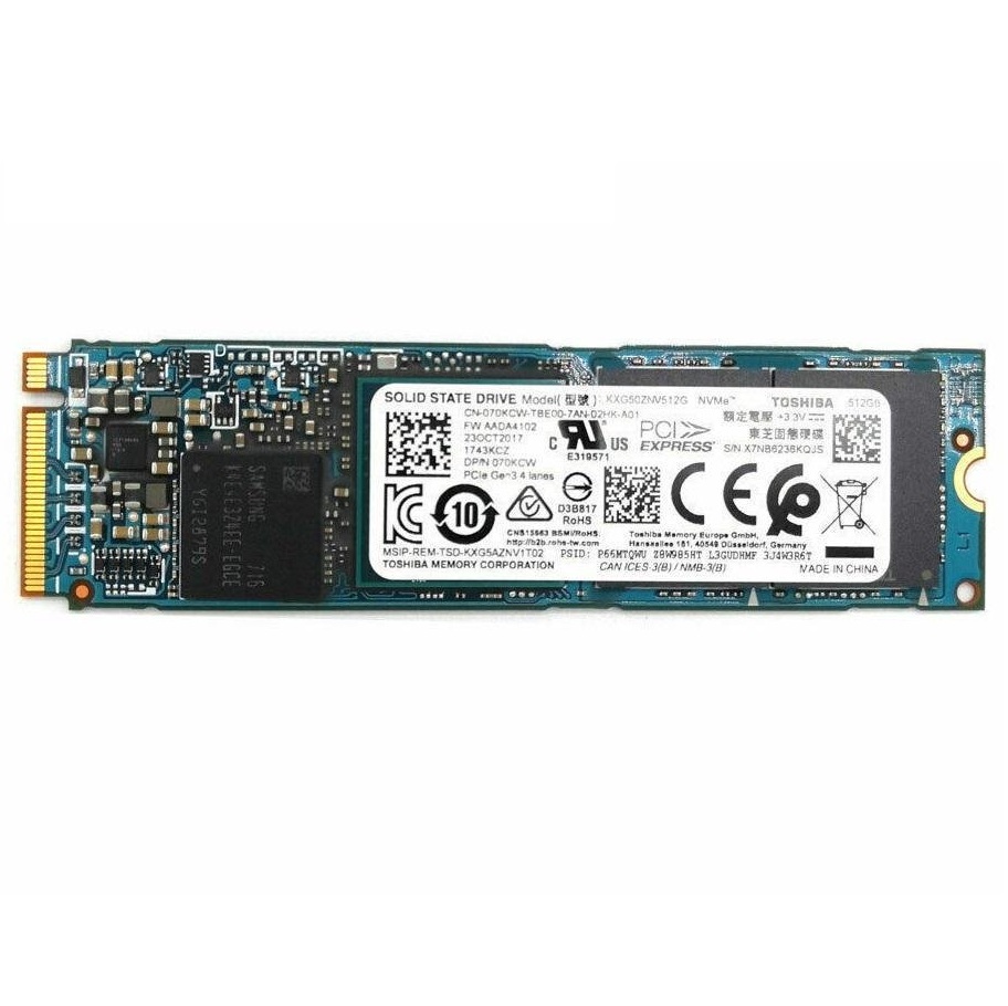 Begagnad 512GB Toshiba XG5 SSD M2 2280 NVMe PCIe Gen3 x4 KXG50ZNV512G