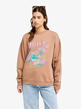 Roxy sweatshirt dam lineup oversized crew brown