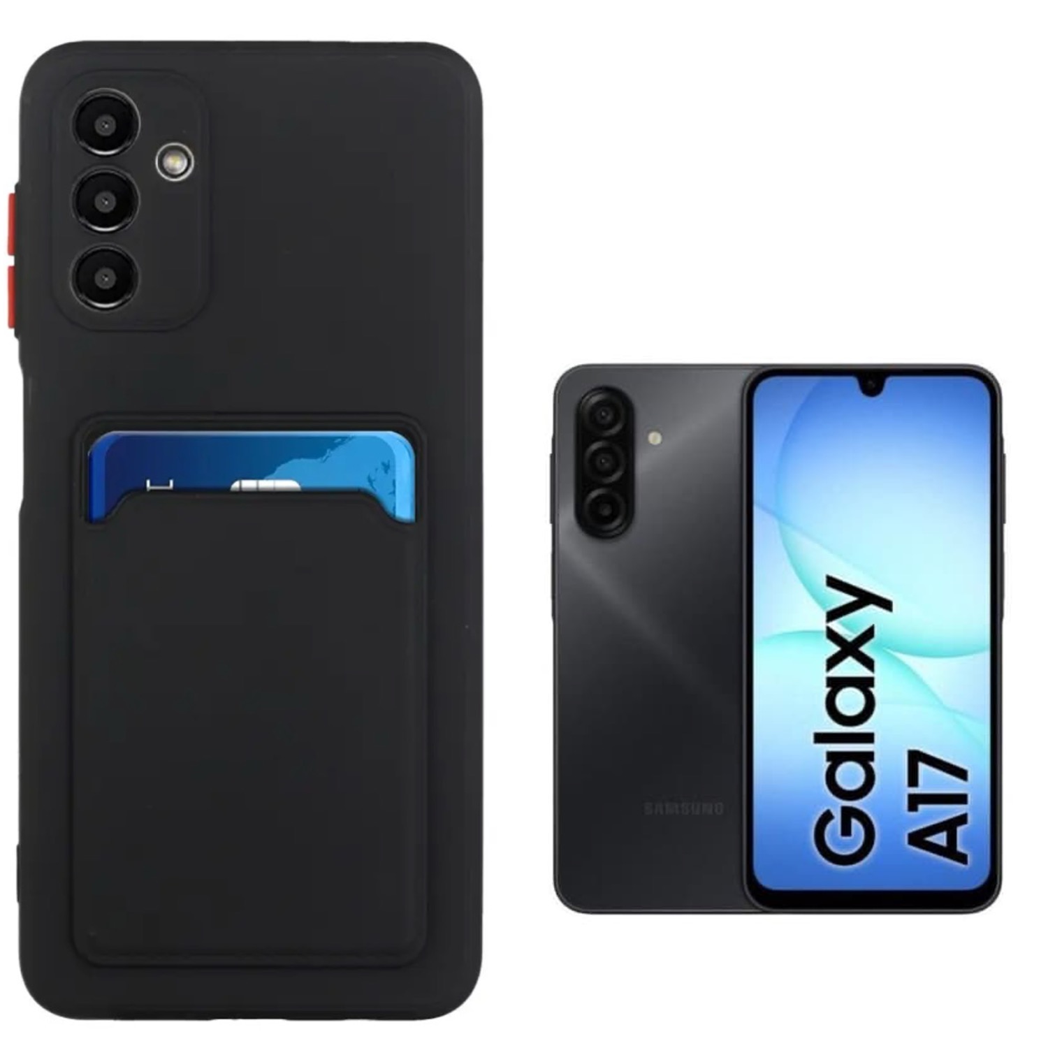 Samsung Galaxy A17 skal mobilskal korthållare slot svart - 3