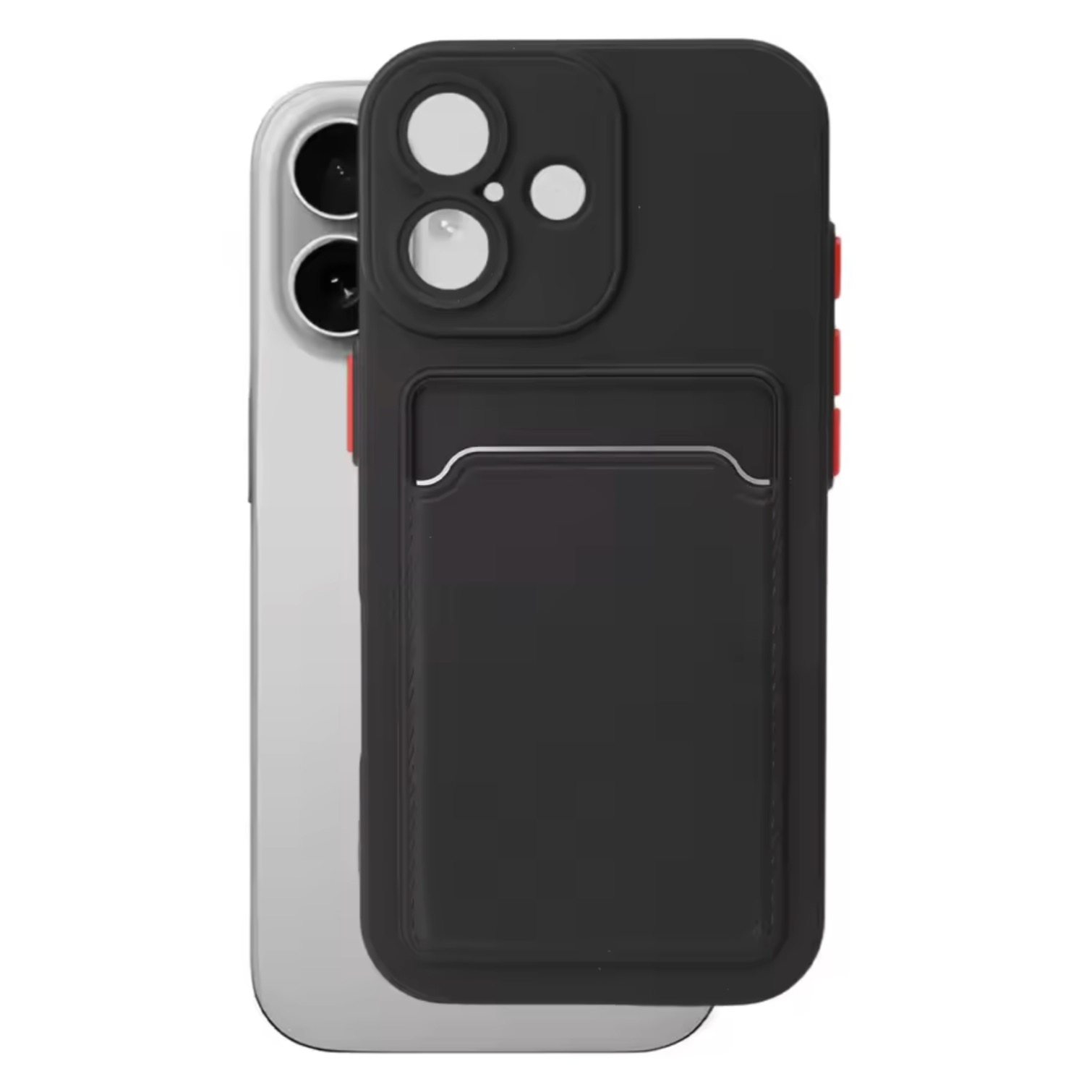 Iphone 17 skal mobilskal korthållare slot svart - 4
