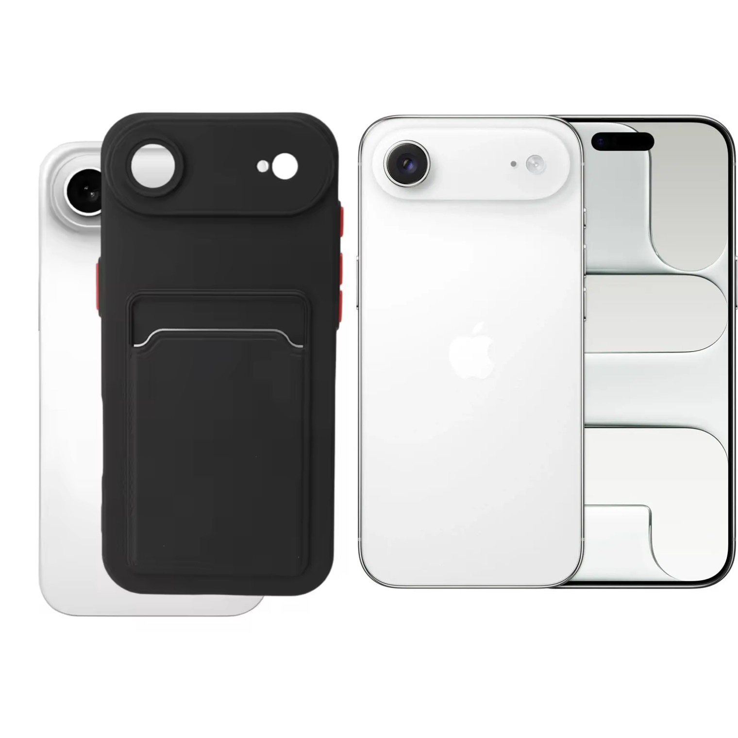Iphone Air skal mobilskal korthållare slot svart - 3