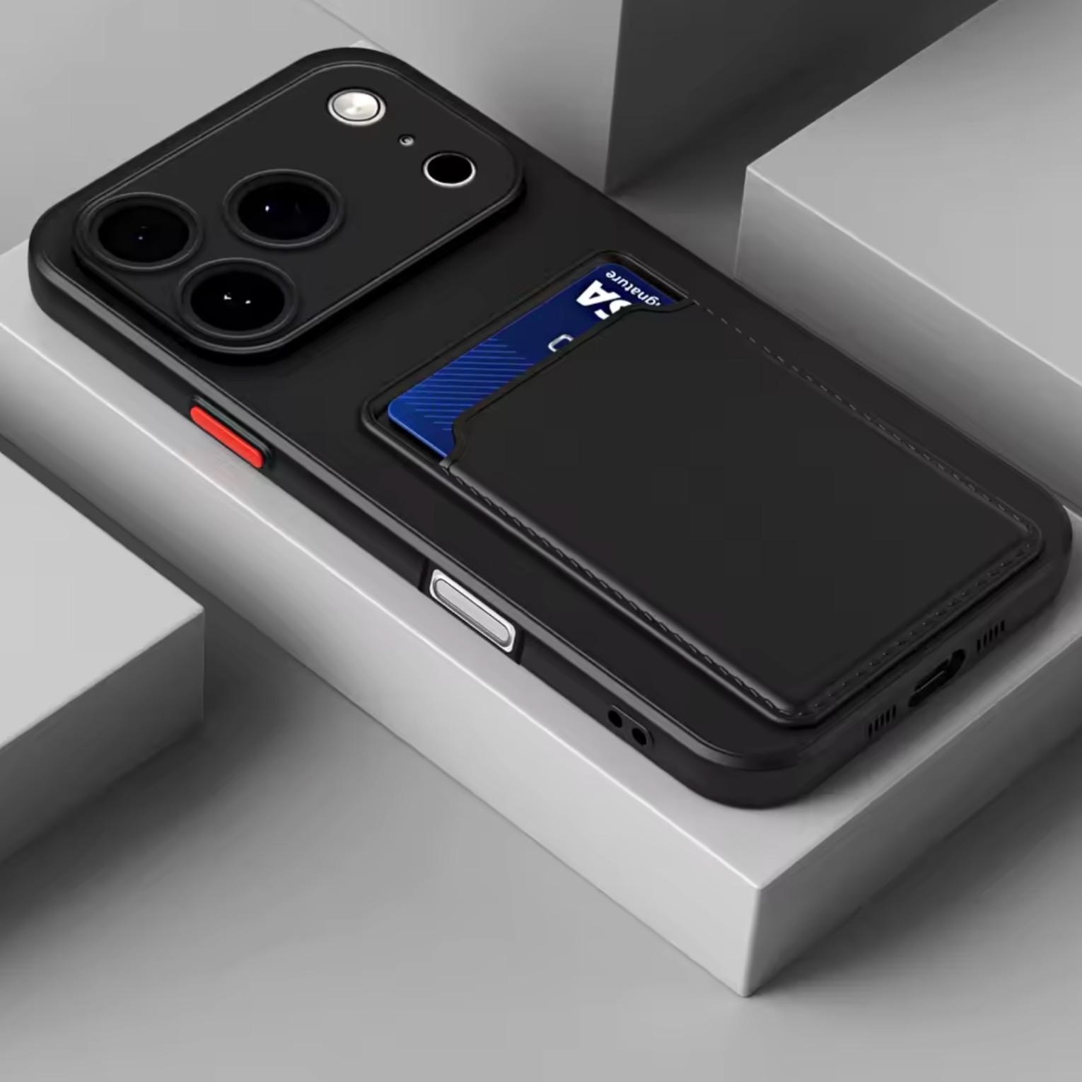 Iphone 17 Pro skal mobilskal korthållare slot svart - 5