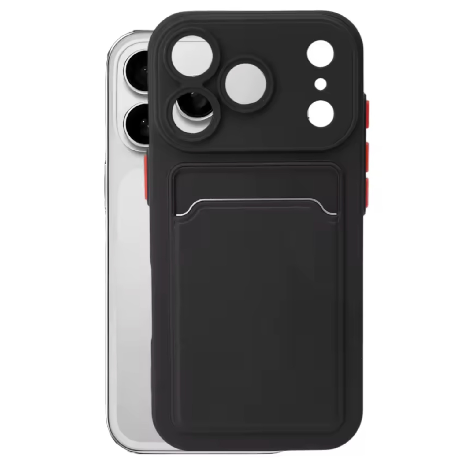 Iphone 17 Pro skal mobilskal korthållare slot svart - 4
