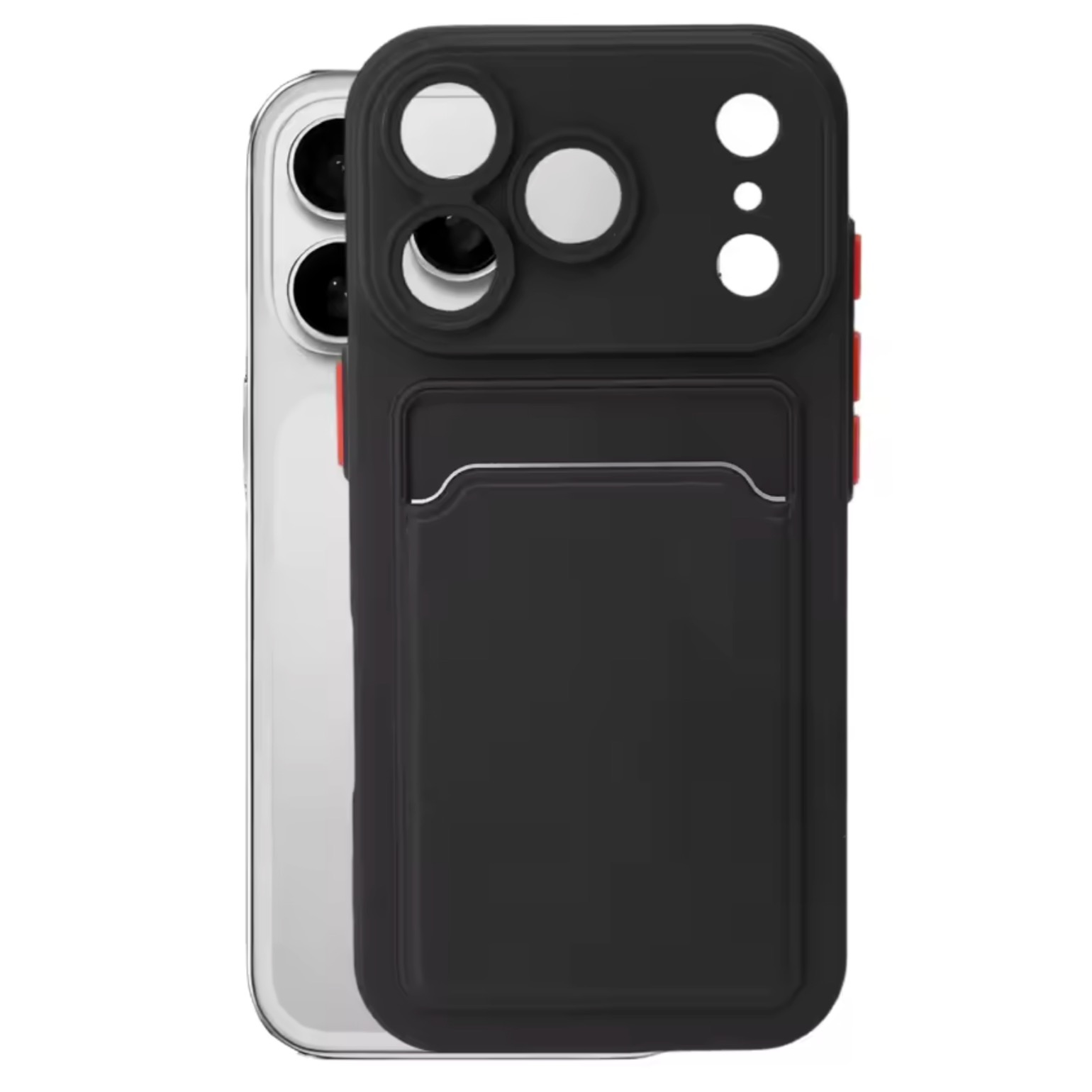 Iphone 17 Pro Max skal mobilskal korthållare slot svart - 4