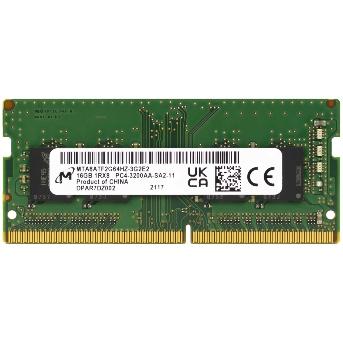 Begagnat 16GB DDR4 (1x16GB) Micron SODIMM 1Rx8 PC4-3200AA 3200MHz RAM Minne MTA8ATF2G64HZ-3G2E2