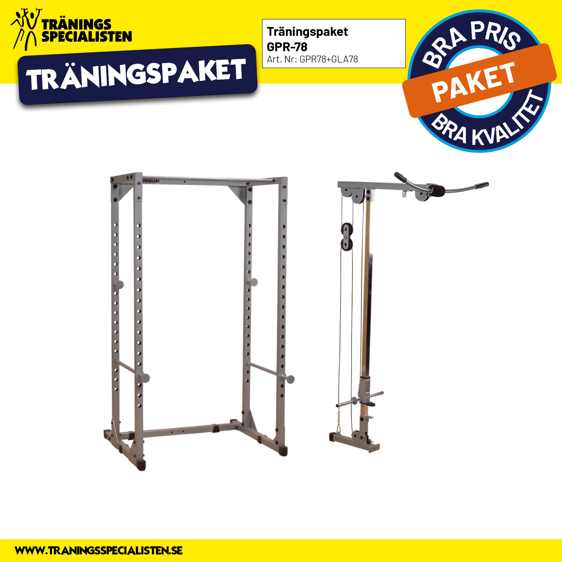 Träningspaket Power-Rack och Dragtillsats *Fynd*