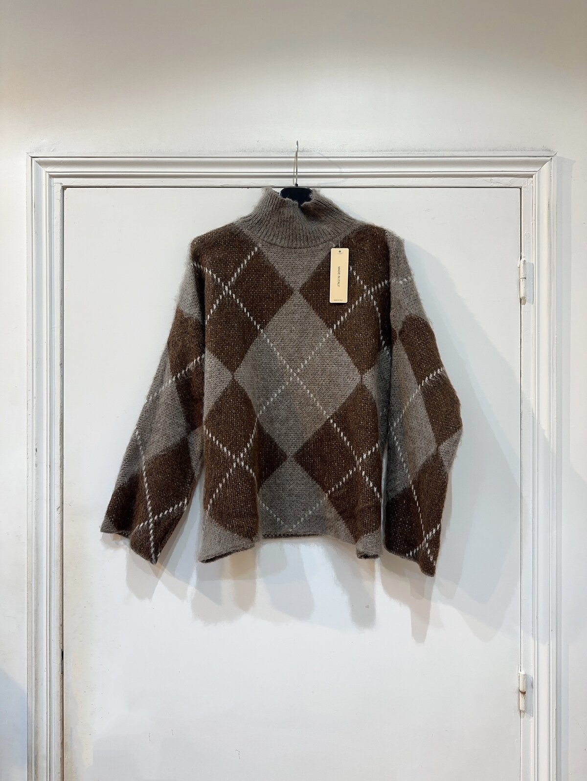 Knitted sweater turtleneck brown - 2