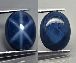 Impresionante zafiro estrella azul natural de forma ovalada de 4,06 ct - 3