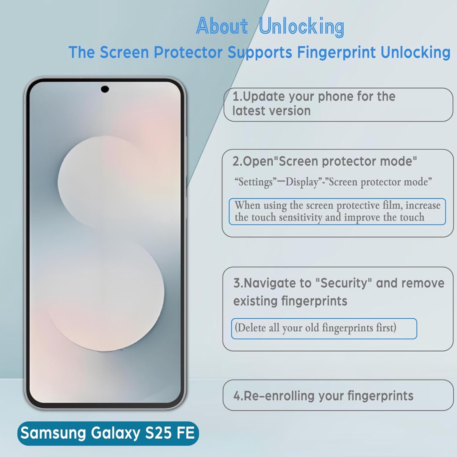 Samsung Galaxy S25 FE Skärmskydd Härdat Glas Premium 1-pack - 7