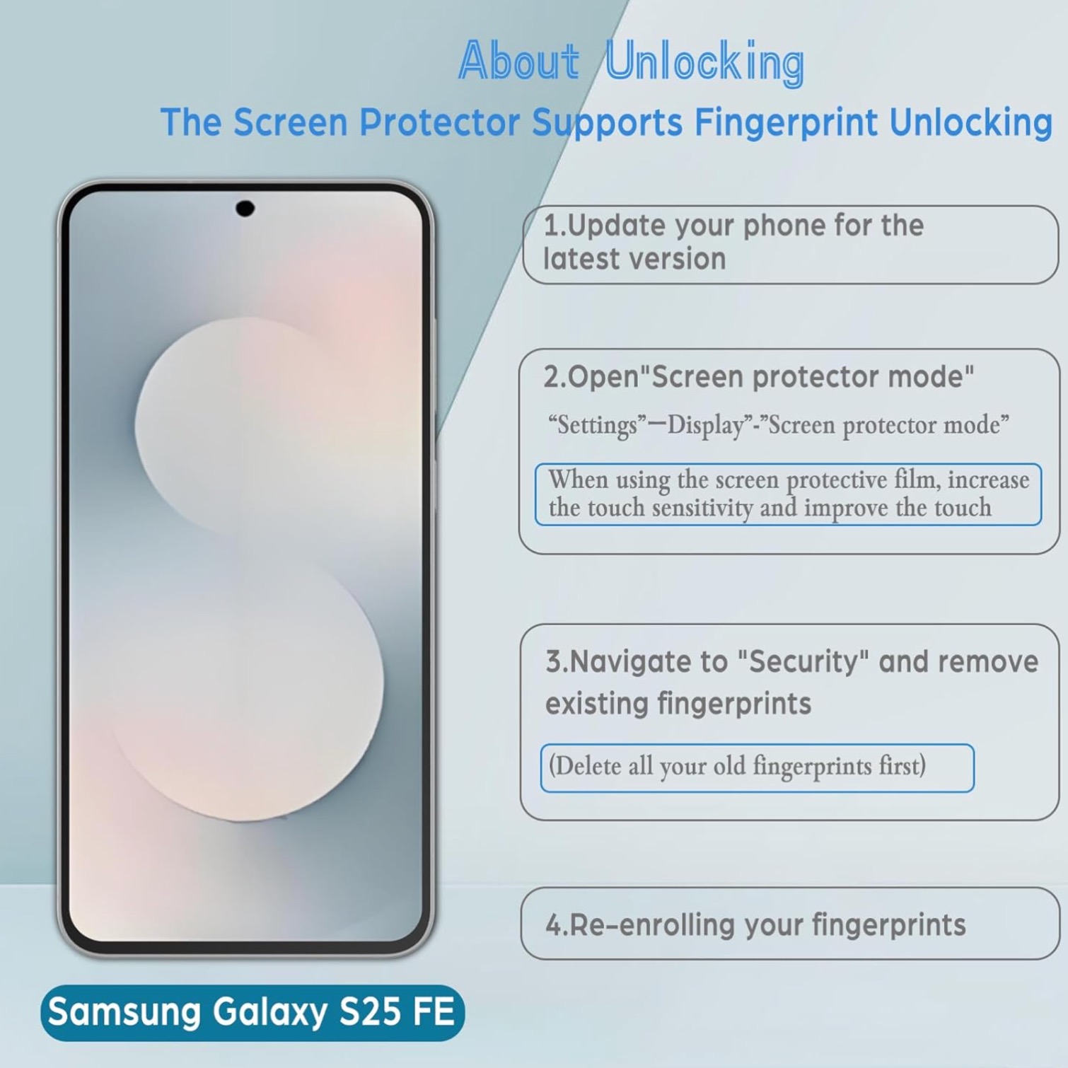 2-Pack Samsung Galaxy S25 FE Skärmskydd Härdat Glas Premium - 7