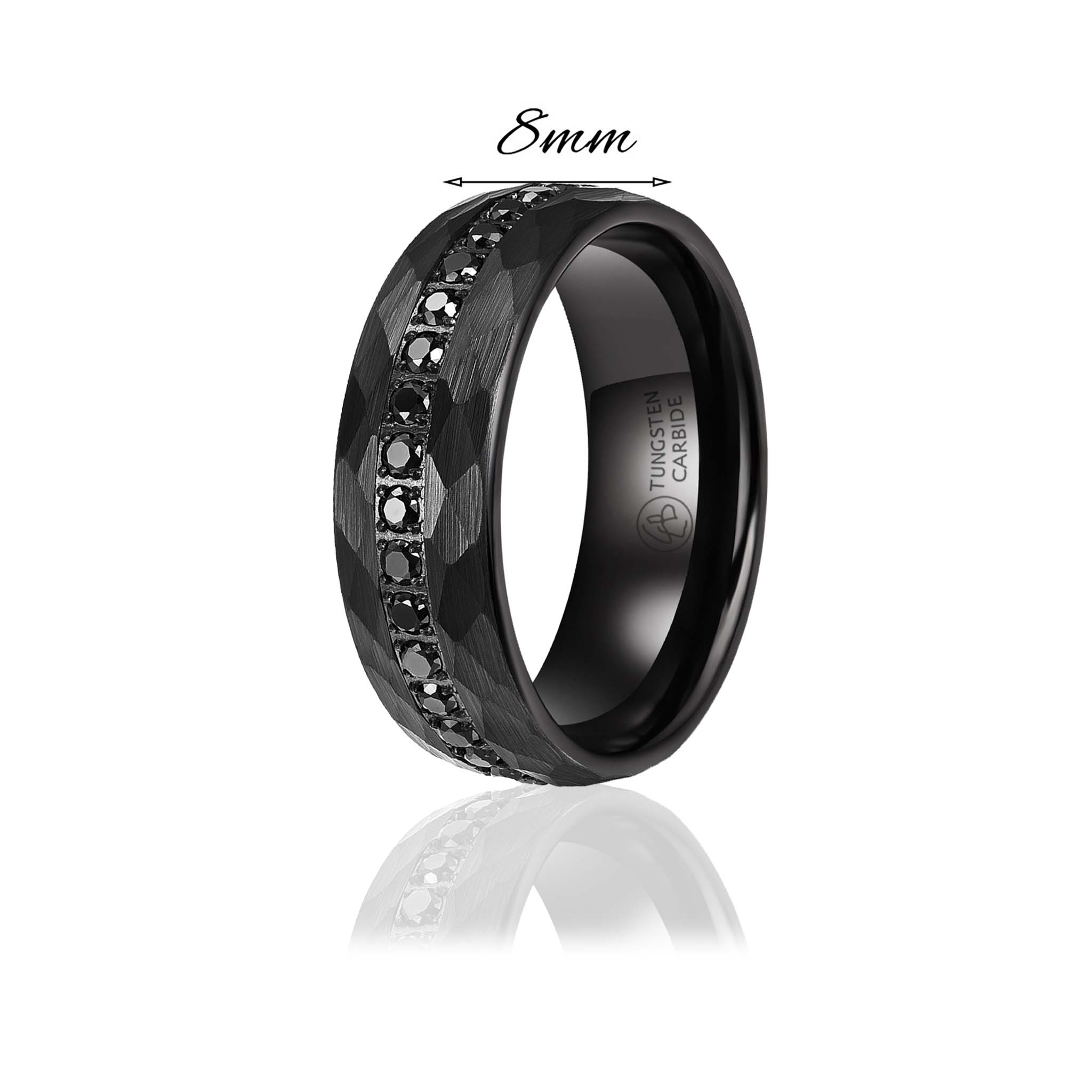 Allians Hamret Black – Eternity Ring i Tungsten med AAA CZ - 6