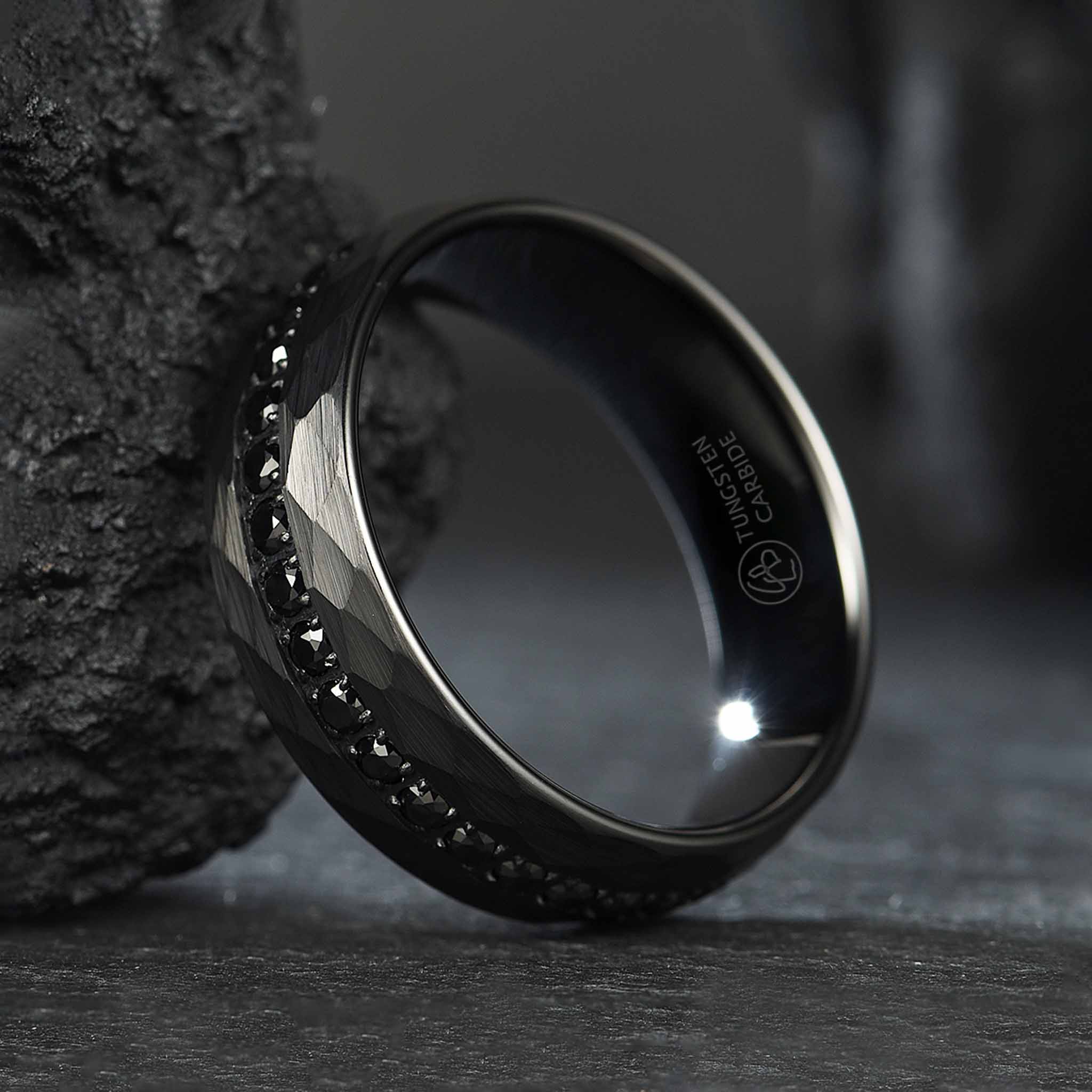 Allians Hamret Black – Eternity Ring i Tungsten med AAA CZ - 4