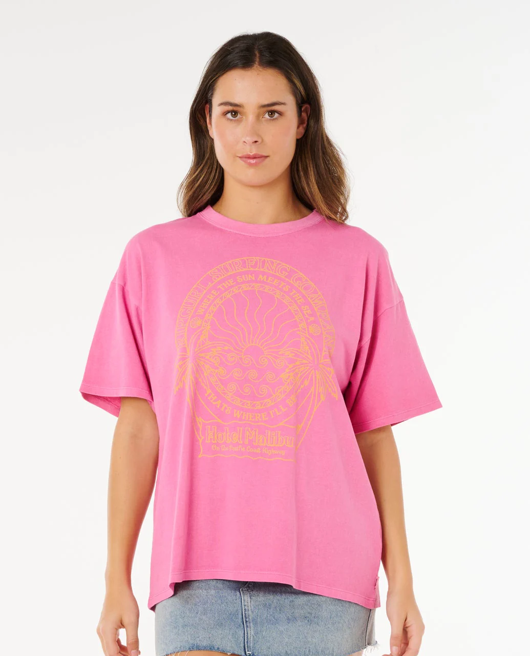 Rip Curl t-shirt dam Hotel malibu super pink - 2