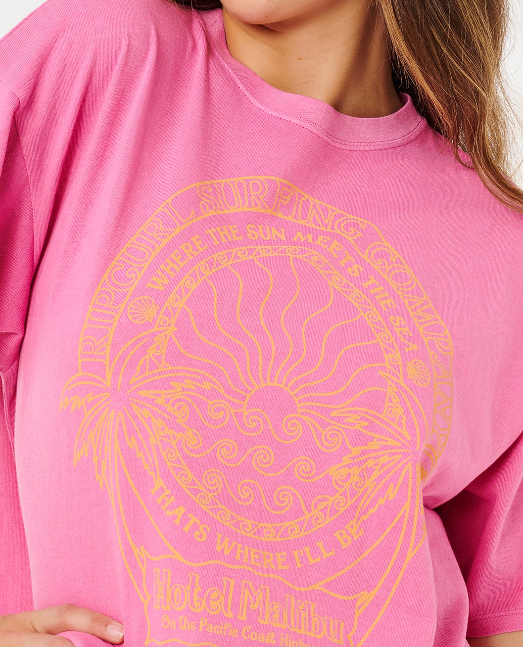 Rip Curl t-shirt dam Hotel malibu super pink - 4