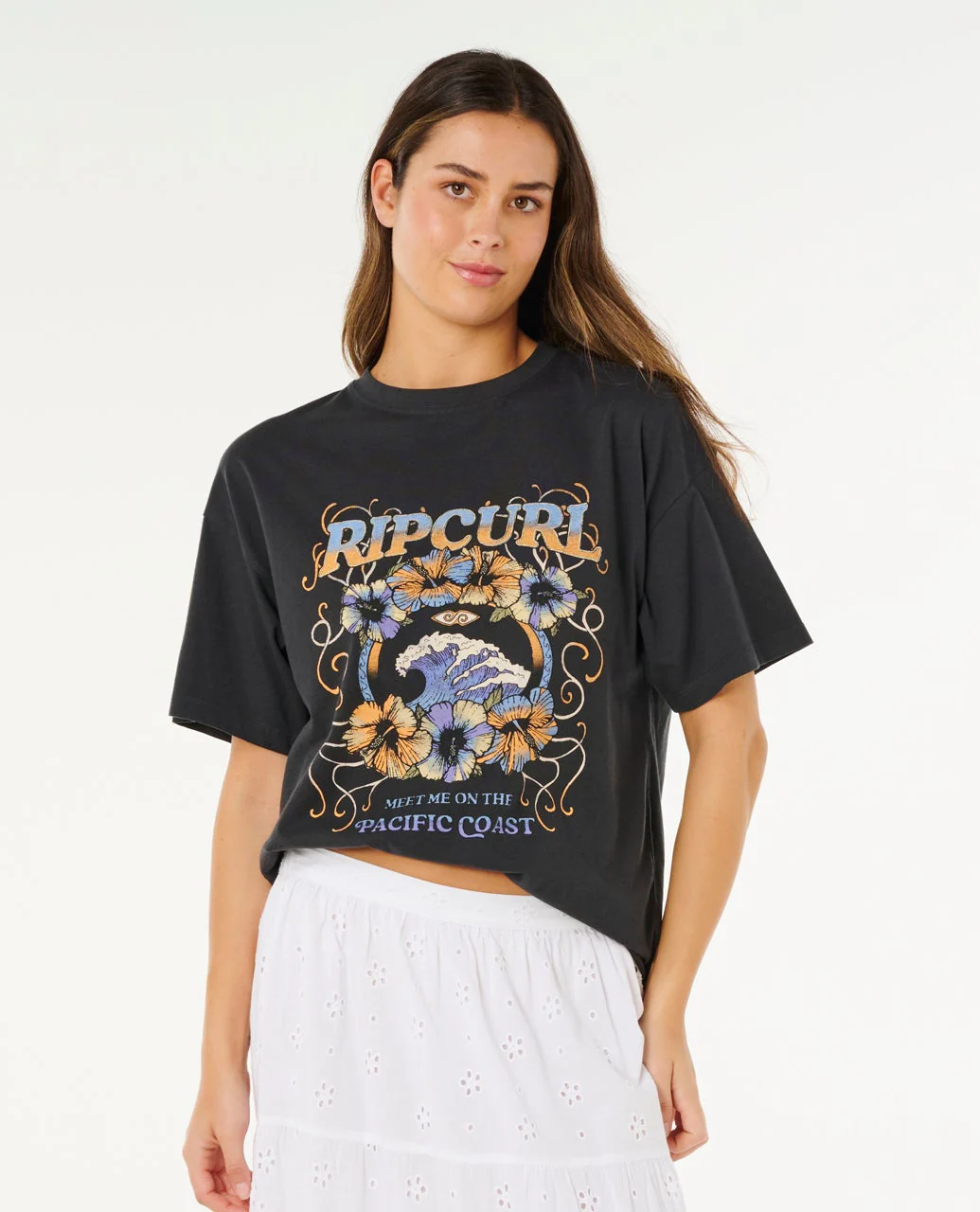 Rip Curl t-shirt dam Pacific coast heritage washed black - 6