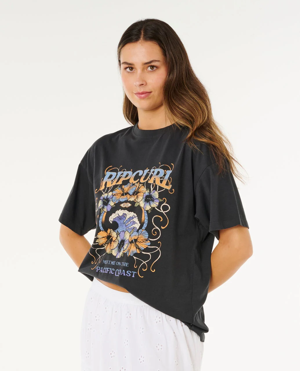 Rip Curl t-shirt dam Pacific coast heritage washed black - 5
