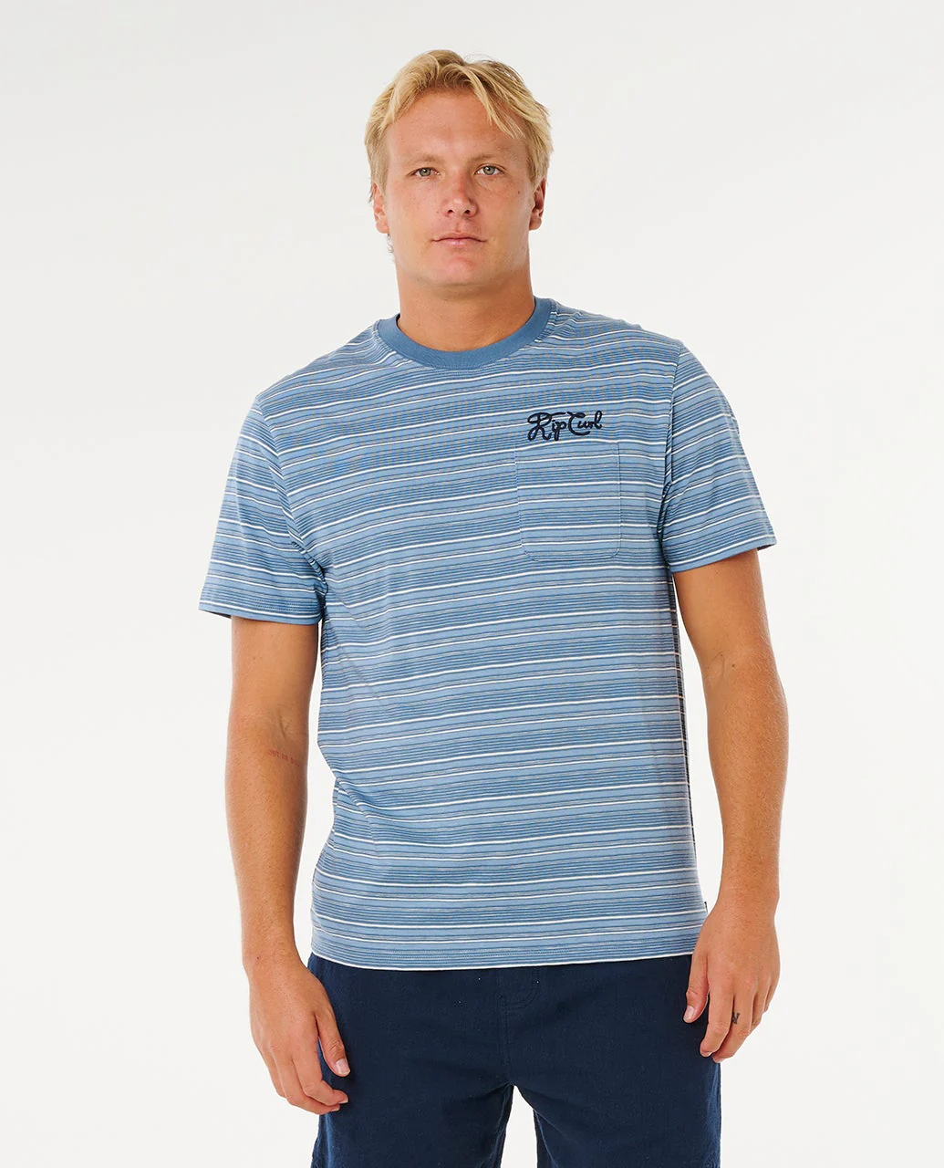 Rip Curl t-shirt Pacific rinse stripe faded denim