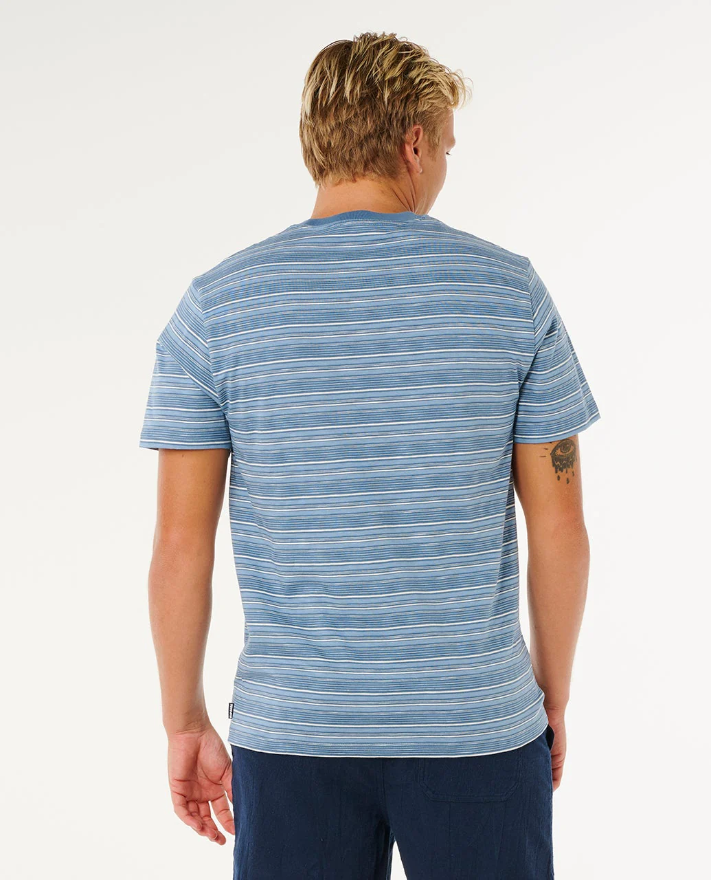 Rip Curl t-shirt Pacific rinse stripe faded denim - 6