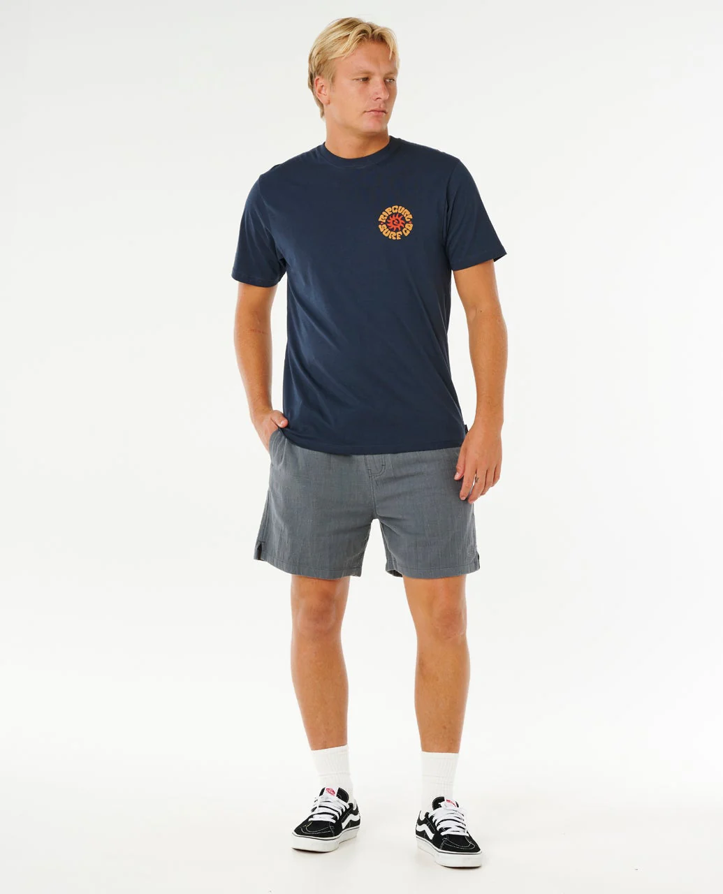 Rip Curl t-shirt Rinse circle dark navy - 5