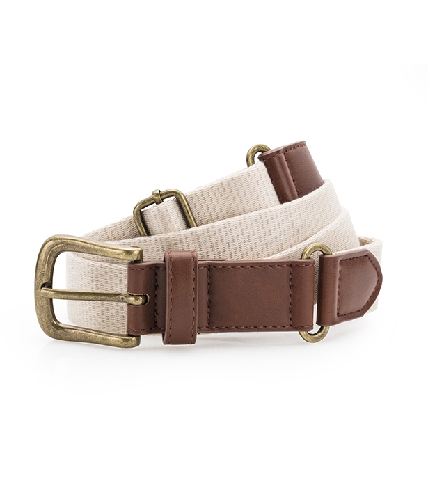 Asquith & Fox Faux Leather & Braid Belt – canvasbälte med läderlook - 6
