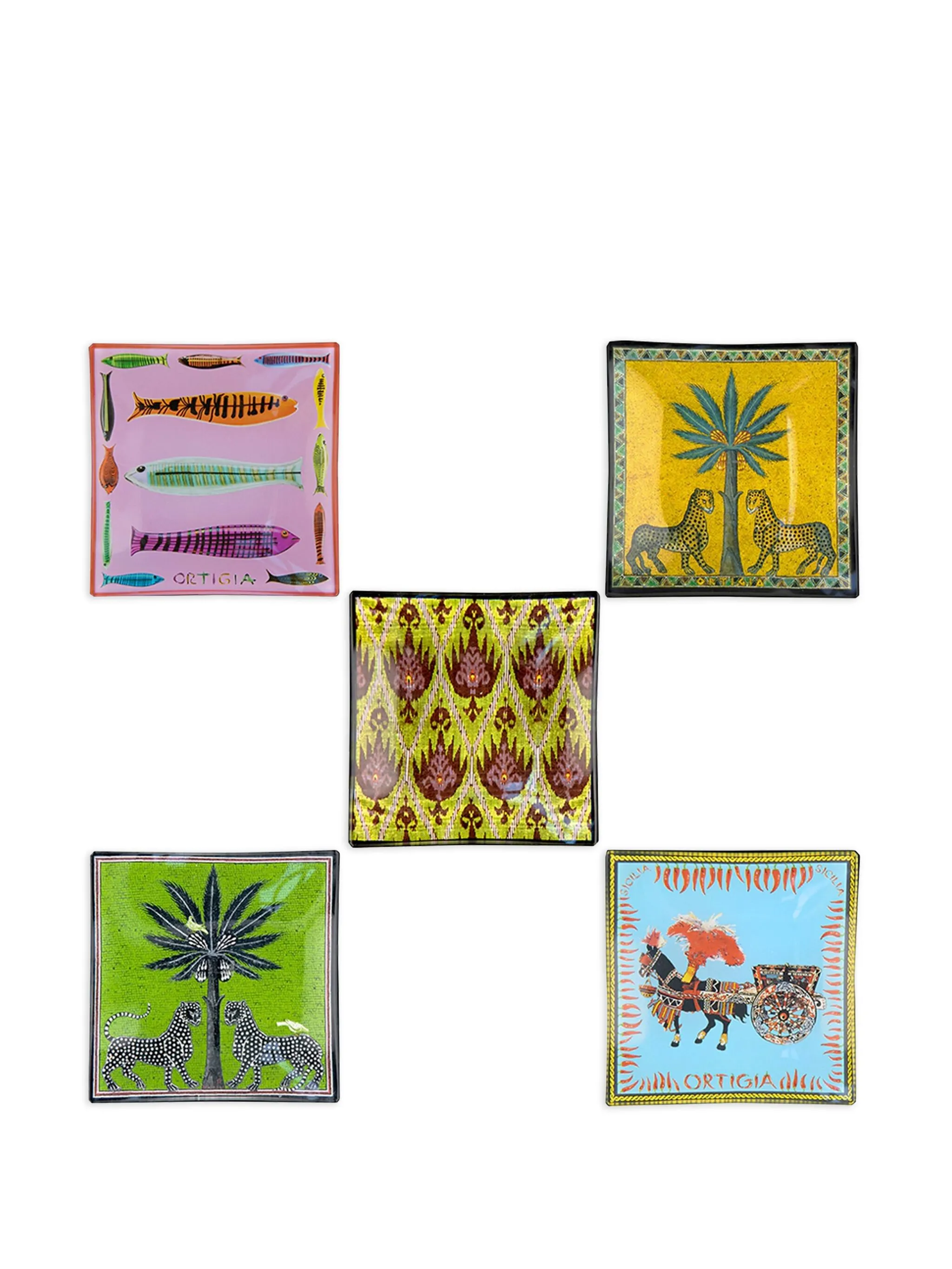 ORTIGIA Tin Caretto 5 Glass Plates - 3