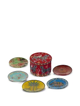 ORTIGIA Red Tin 5 Glass Plates