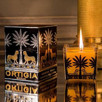 Ortigia Ambra Nera Candle Square Large