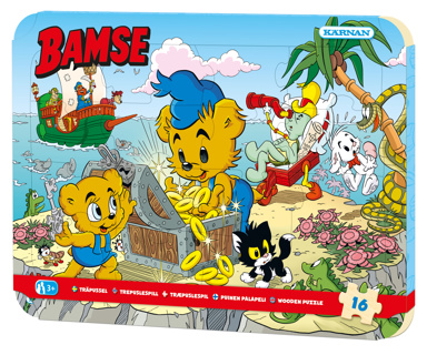 Rampussel I Trä 16 Bitar Bamse
