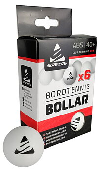 SportMe Bordtennisbollar, 6-pack, Vita
