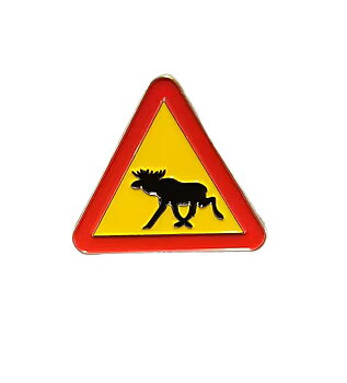 Metal magnet - Warning sign for moose