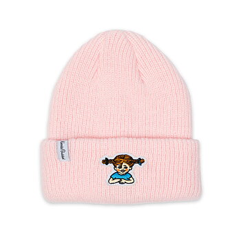 Pippi Kids Winter Beanie - Embroidered, pink