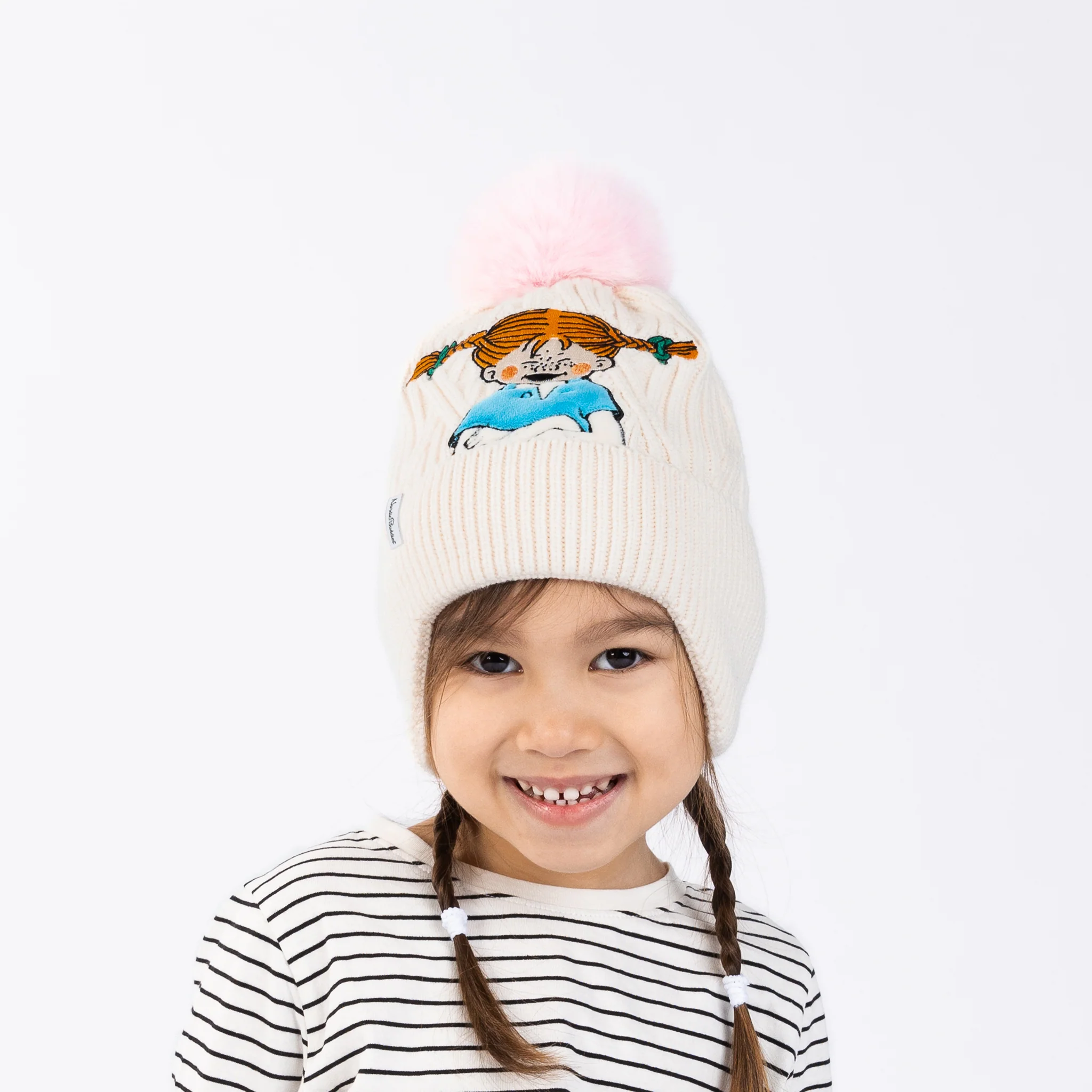 Pippi Kids Winter Beanie - Big Character, off white - 3